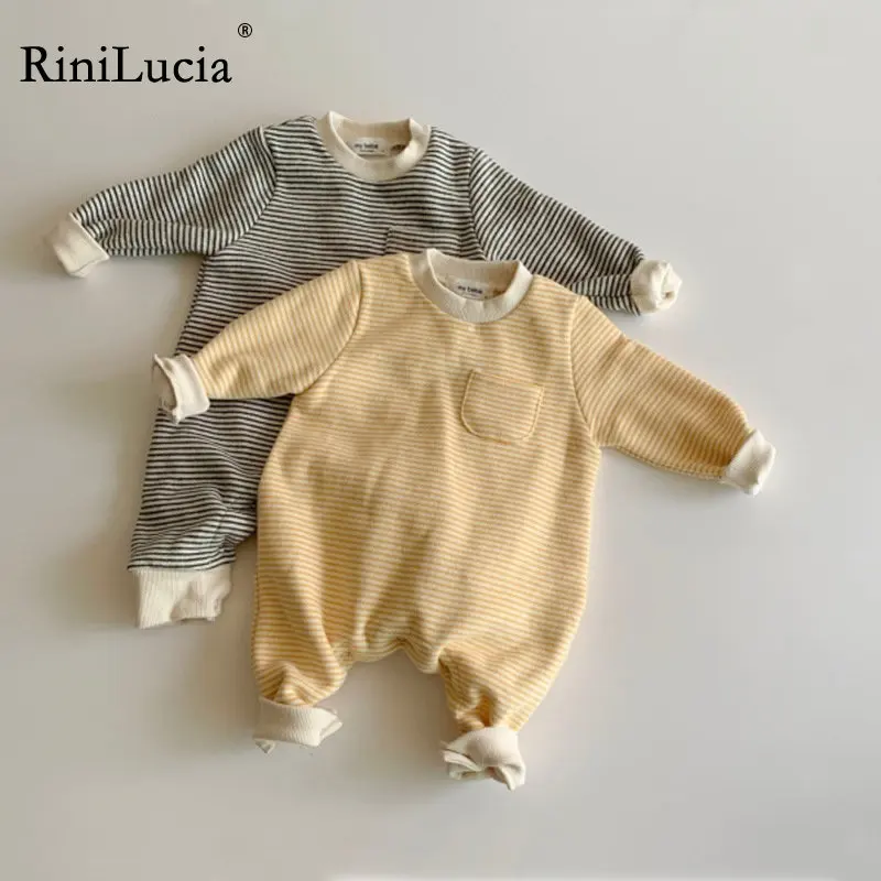 

Infant Baby Girls Boys Jumpsuit One piece Outfit Stripped Long Sleeve Toddler Baby Romper Spring Autumn Baby Clothes
