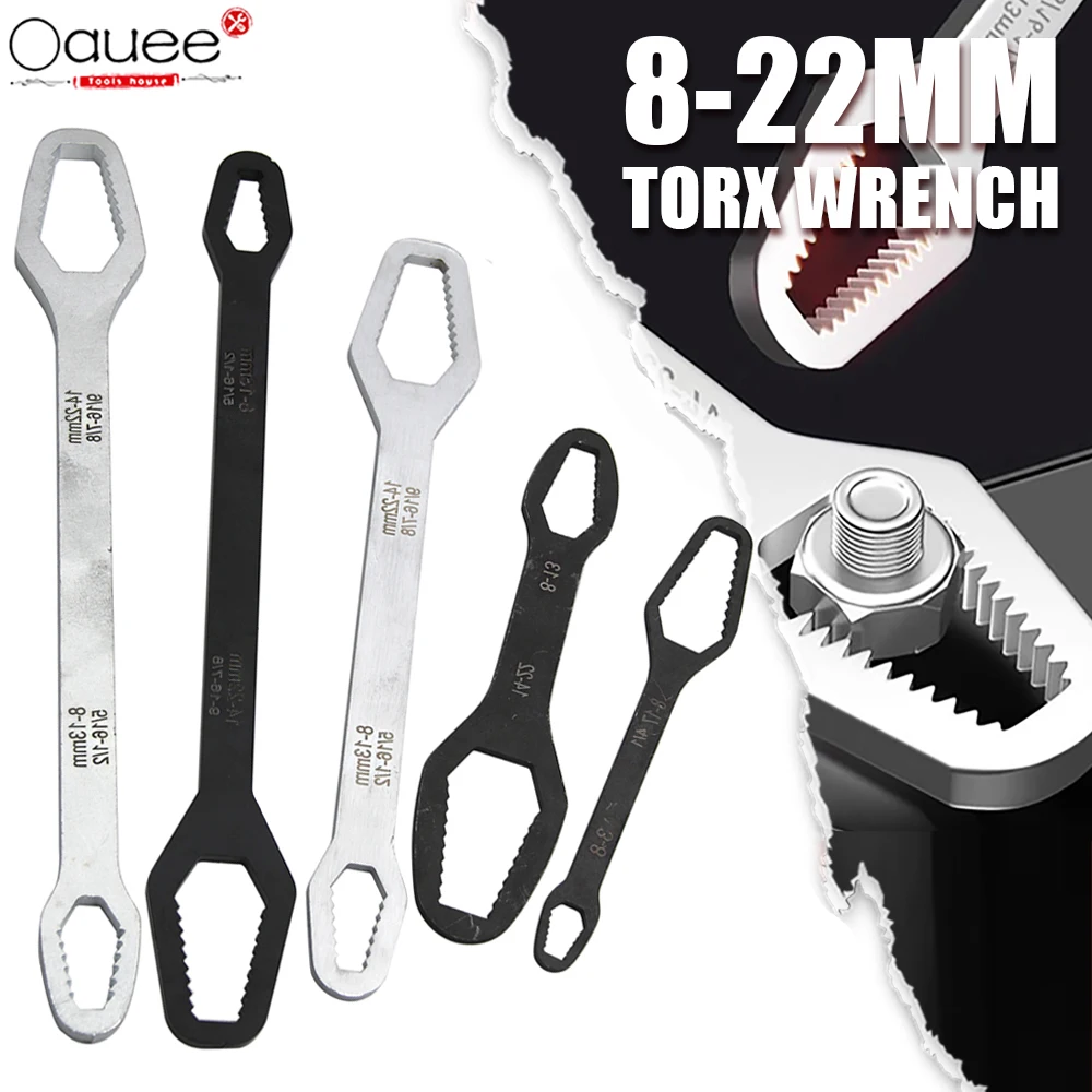 

Универсальный ключ Torx, Регулируемый Многофункциональный гаечный ключ 8-22 мм, ручной инструмент для ремонта велосипедов, мотоциклов, автомоб...