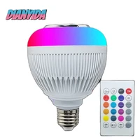 e27 smart rgb rgbw wireless bluetooth speaker bulb 12w led lamp light music player dimmable audio with remote control for party
