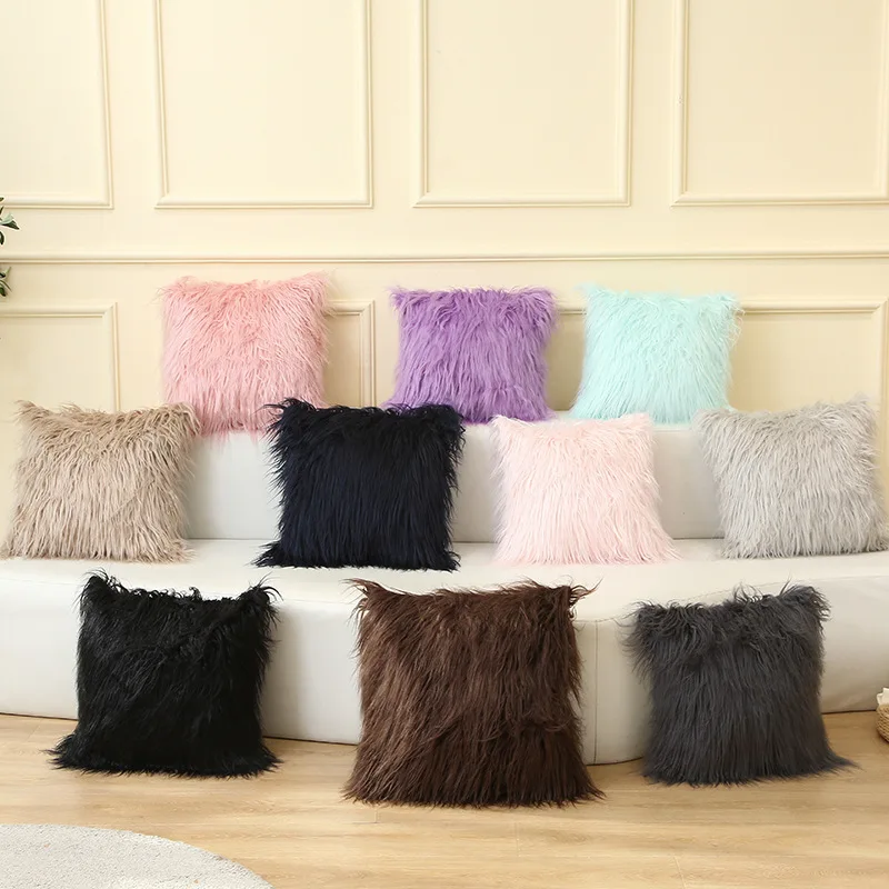 

Soft Plush Cushion Cover Home Decor Pillow Covers Living Room Bedroom Sofa Decorative Pillowcase 45x45cm Shaggy Fluffy Cover