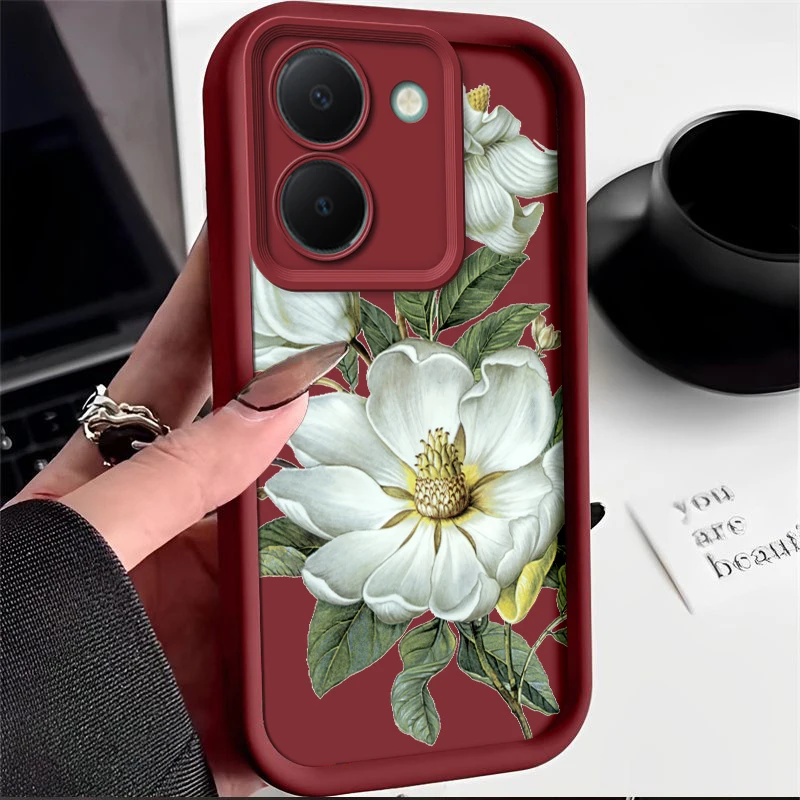 Силиконовый чехол с цветочным рисунком для Vivo Y27 Y27s Y36 Y78M Y77t