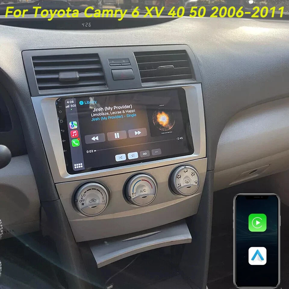 Фото Автомагнитола Android 16 для Toyota Camry 6 XV 40 50 2006-2011 с мультимедиа, видеоплеером, CarPlay, GPS-навигацией и стереосистемой №1