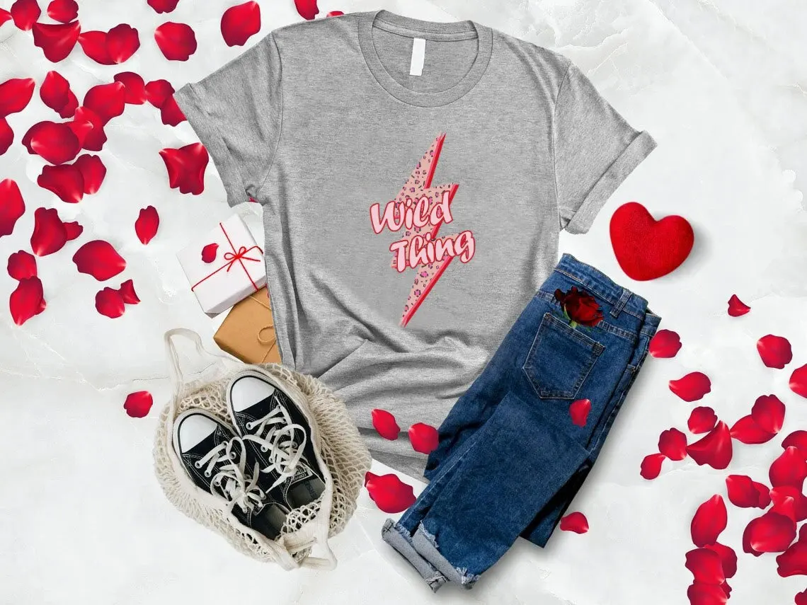 Леопардовая футболка на День святого Валентина женская с молнией дикая вещь