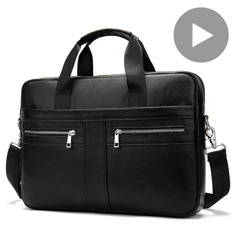 Genuine Leather Business Messenger Women Men Bag Tote Briefcase For Documents A4 Shoulder Handbag Male Female Laptop Brief Case