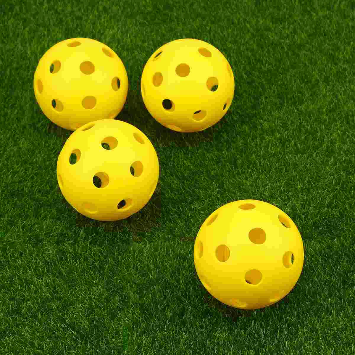 

Balls Durable Nice Bounce Yellow with Holes for Indoor Outdoor Courts Practice