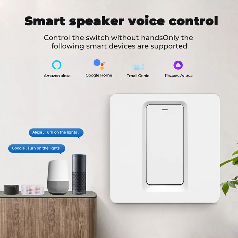 

Push Button Switches Switches Works With Alexa Google Home Voice Control Smart Life App Tuya Zigbee Smart Home 1/2/3 Gang Timer
