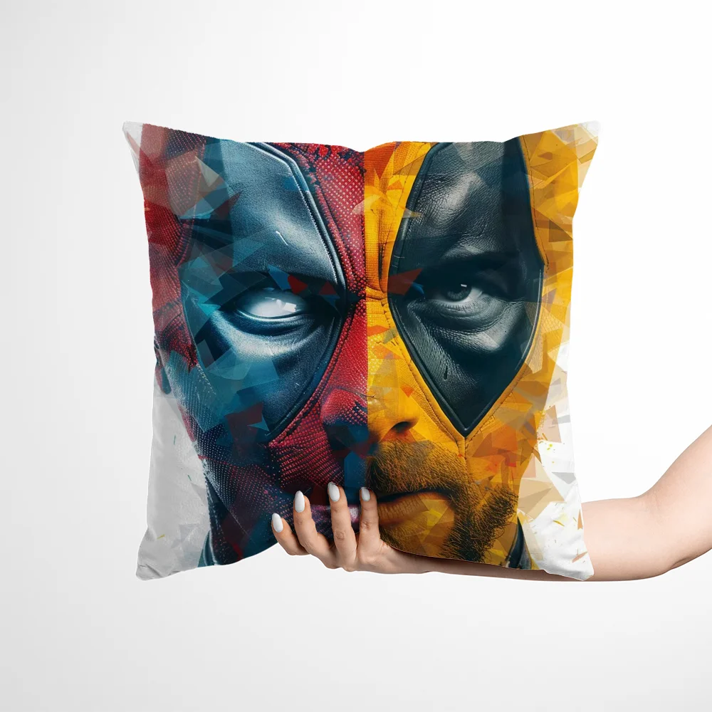 Декоративная наволочка из полиэстера однотонная двусторонняя с принтом для