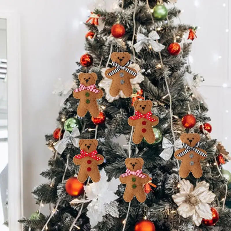z piernika Figurki ozdoby 3-częściowe smycze Ozdoby świąteczne na ściany choinkowe