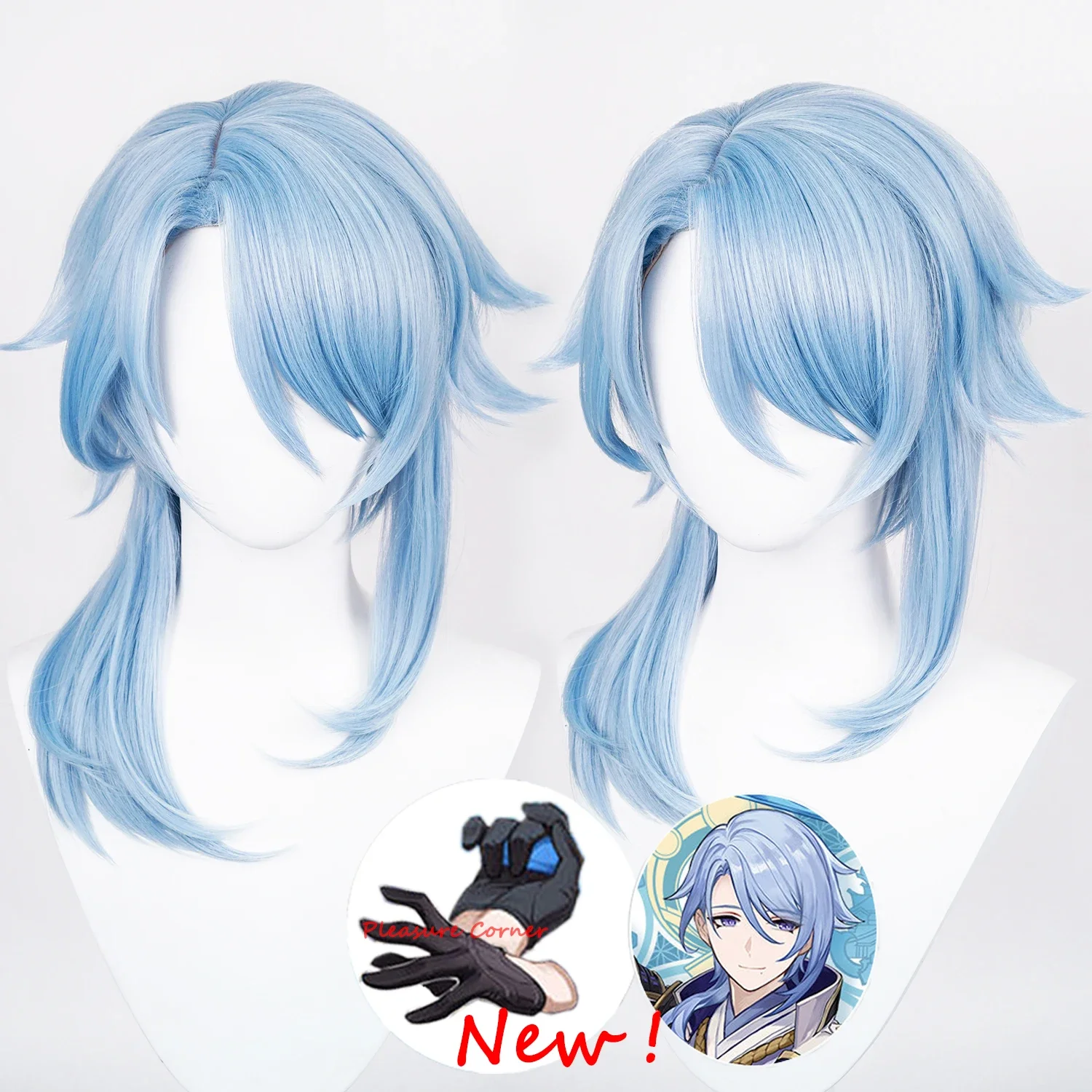 

Simulation Scalp Genshin Impact Kamisato Ayato Cosplay Wig Anime Cosplay Wig Heat Resistant Synthetic Ayaka Brother Ayato Wigs