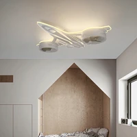modern led ceiling fans lights for kids bedroom lamparas de teco cartoon airplane led ceiling lamp for boys baby room fans lamp