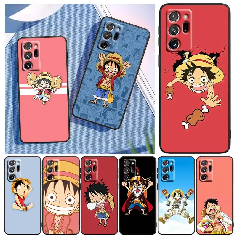 

Cartoon Anime One piece For Samsung Note 20 Ultra 10 Pro Lite 9 8 F52 F42 F22 M21 M60S M62 M31 M12 M32 Black Phone Case Capa
