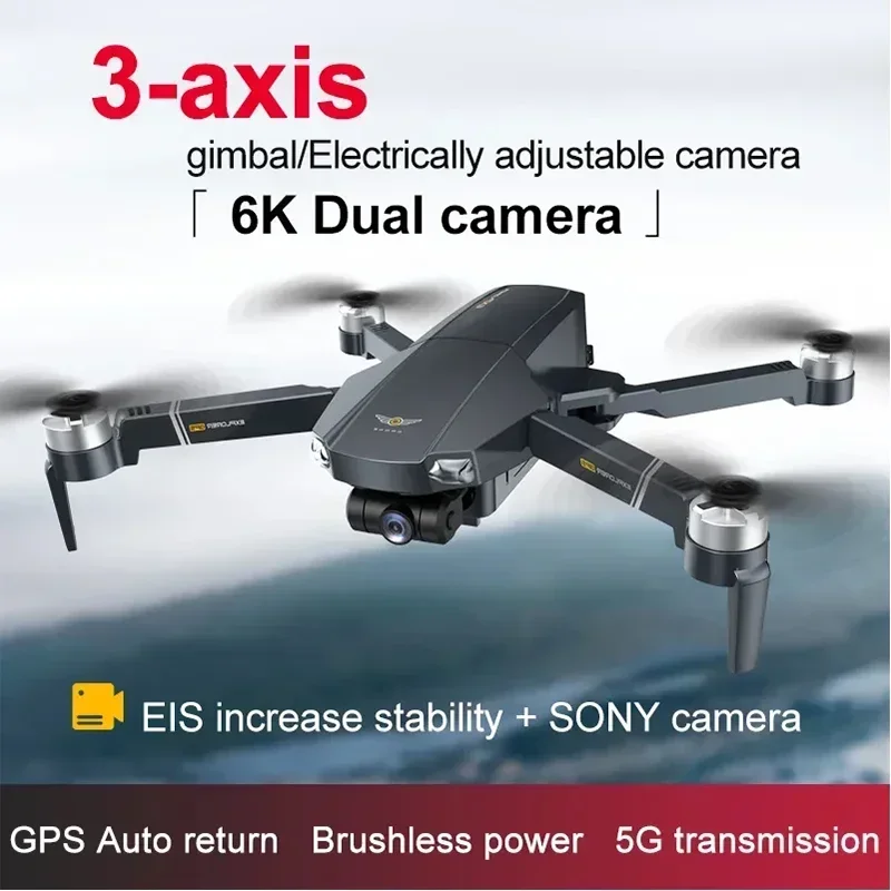 

X20 3-Axis Camera Drone 6K HD Professional Brushless Dual Positioning System ElS Increase Stabiliy SONY Camera WIFI FPV GPS