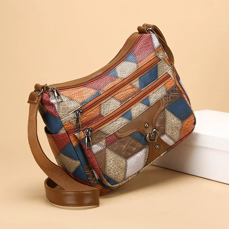 Стильная и простая рабочая сумка-мессенджер большой вместимости с многослойными