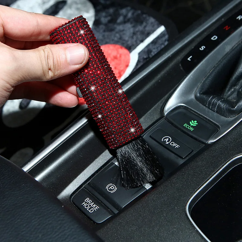 

Diamond Car Air Conditioner Air Outlet Detail Cleaning Brush Rectangular Soft Hair Gap Brush for Women