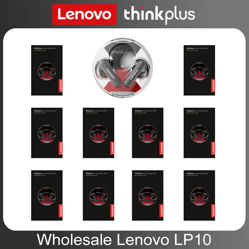 

100% Оригинальные беспроводные наушники Lenovo LP10 оптом 5 шт. 10 шт. Bluetooth двойное Стерео шумоподавление долгий режим ожидания наушники