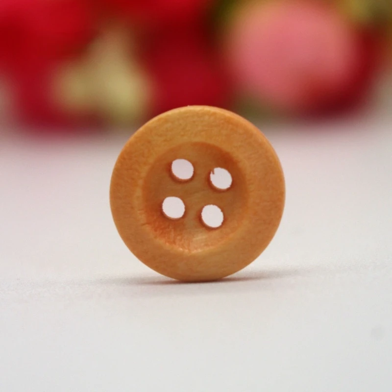 

Decorative Buttons Light Coffee Color 4 Holes 15mm Sewing Wooden Buttons Flatblck Scrapbooking