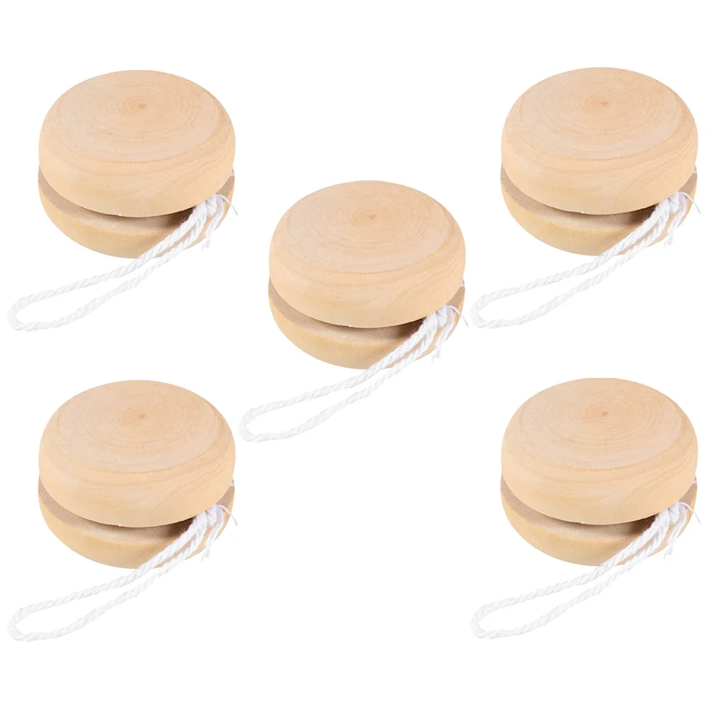 

5 Pcs Yoyo Ball Toys Painting Kid Plaything Wooden DIY Graffiti Cognitive Playthings Kid Creative Toddler Unpainted