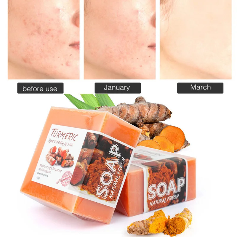 

Turmeric Essential Oil Handmade Soap Face Wash Removal Treatment Soap Face Care