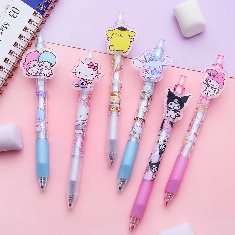 

48PCS Sanrio Kawaii Signature Pen 0.5MM Hello Kitty Kuromi Kids Pens School stationery Girl Boy Women Gift