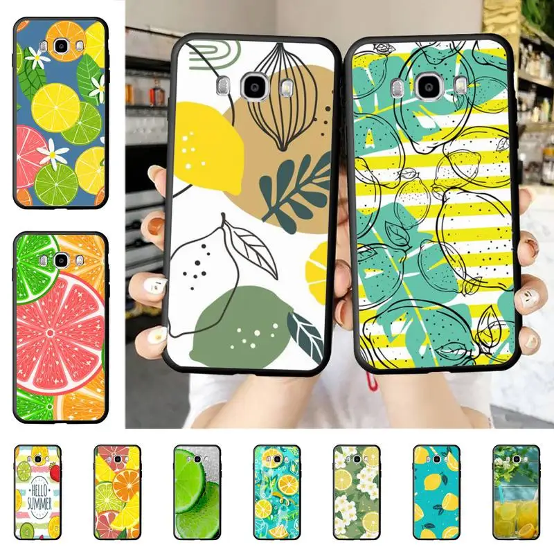 

Summer green leaves fruit lemon Phone Case for Samsung J 2 3 4 5 6 7 8 prime plus 2018 2017 2016 core