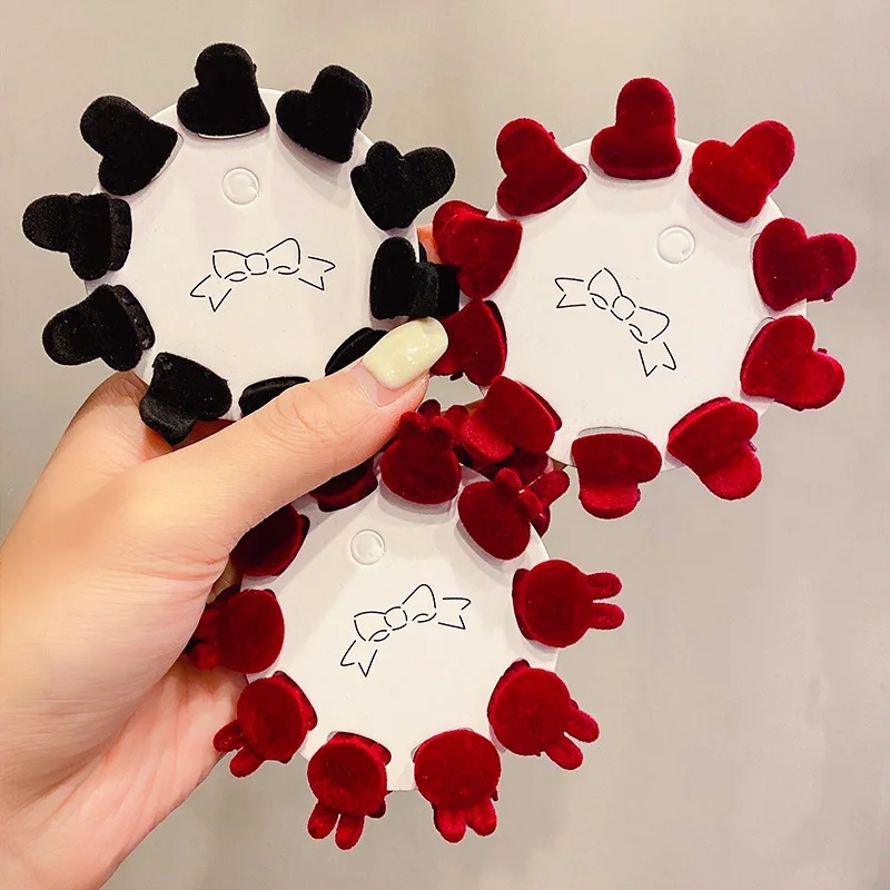 

10pcs/set Small Hair Claws Braided Hair Sweet Cute Red Hair Claw Clips Girls Hair Clamps Crab Barrettes Gripper Hair Accessories