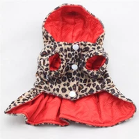 2020jmtpet dog clothes winter leopard pattern coats jackets for small large dogs cat clothing warm striped winter costume
