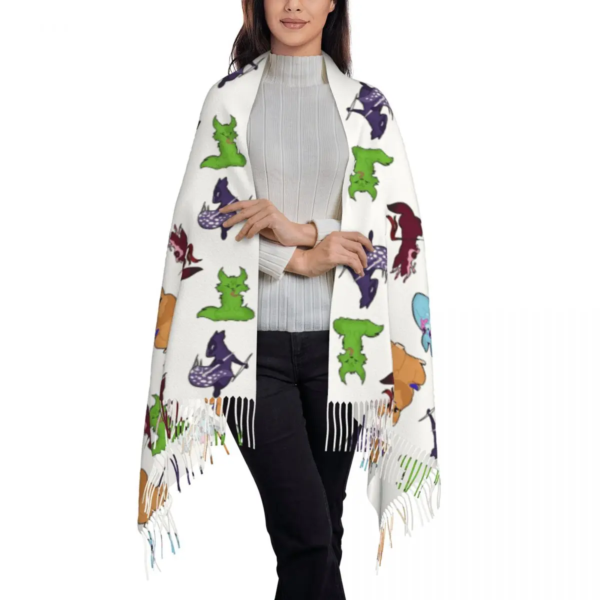 Дождевой мир пуховый шарф шарфы с кисточками женские мягкие теплые шали и