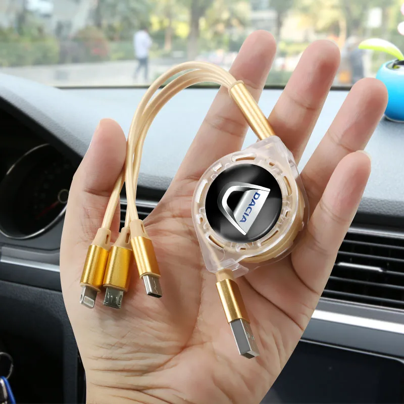 3 в 1 Микро USB Type C Зарядный Кабель Мультимедийное Зарядное Устройство для Dacia Duster Logan Sandero Lodgy Dokker Stepway Mcv 2 Solenza Largus on