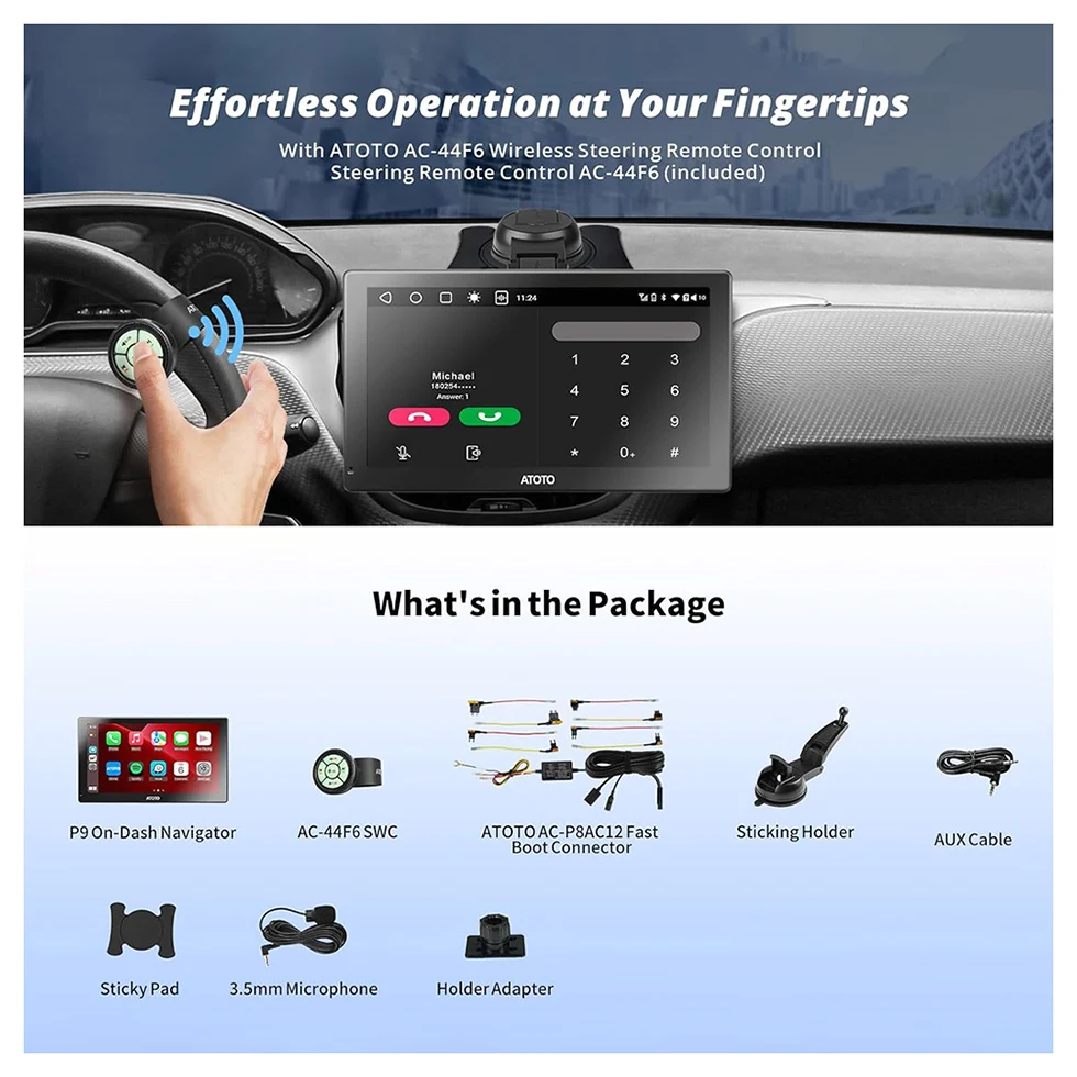 ATOTO Универсальный 9-дюймовый Android автомобильный радиоприемник мультимедийный