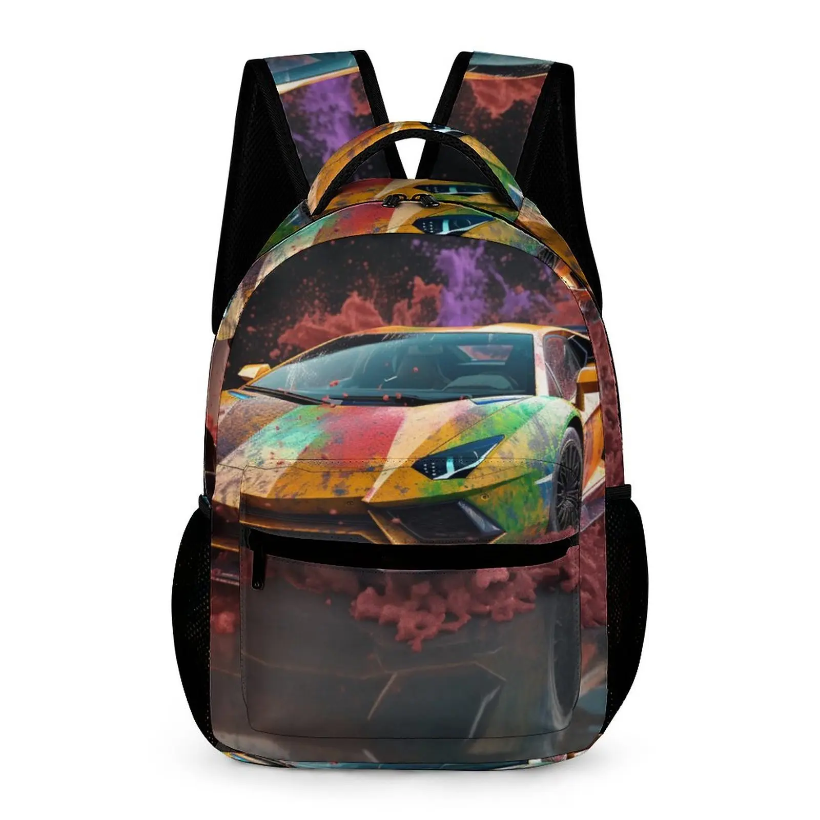 

Luxury Sports Car Backpack Liquid Splash Explosion Outdoor Style Backpacks Boy Colorful Large School Bags Kawaii Rucksack