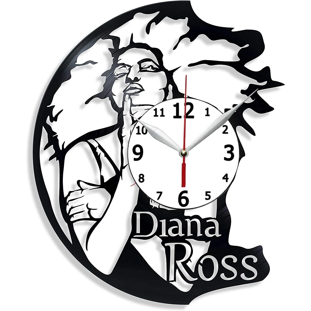 

Виниловые настенные часы Diana Ross, часы с изображением актера, американской певицы и сценицы, искусство, подарок на любой случай