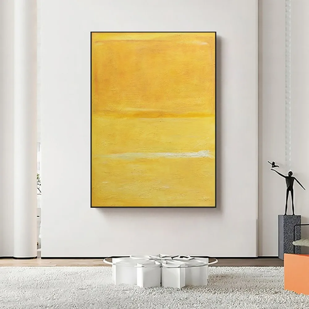 

Original Modern Yellow Canvas Acrylic Oil Painting Mural Unframe Acrylic Hanging For Living Room Bedroom Wall Art