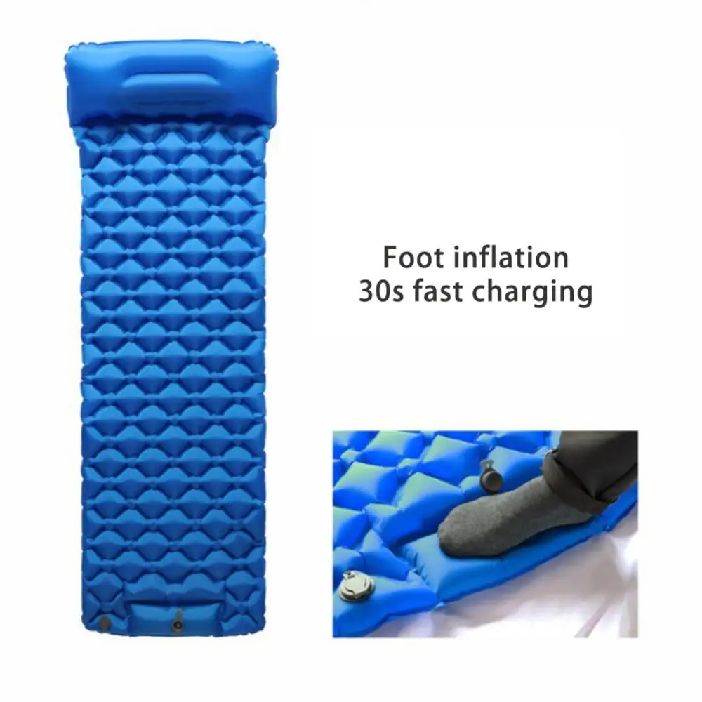 

Outdoor Sleeping Pad Camping Inflatable Mattress Built-in Pump Ultralight Air Cushion Travel Mat With Headrest For Travel Hiking