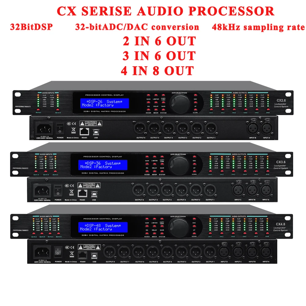 

Система управления громкоговорителем SENMICRE CX4.8, 4IN 8OUT, цифровой процессор, профессиональный звуковой процессор, стойка для драйверов