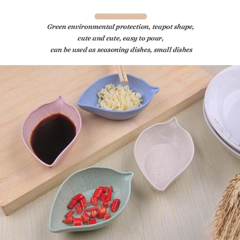 4 Тарелки в Форме Пшеничных Листьев Тарелка для обмакивания Для приправ Боковая