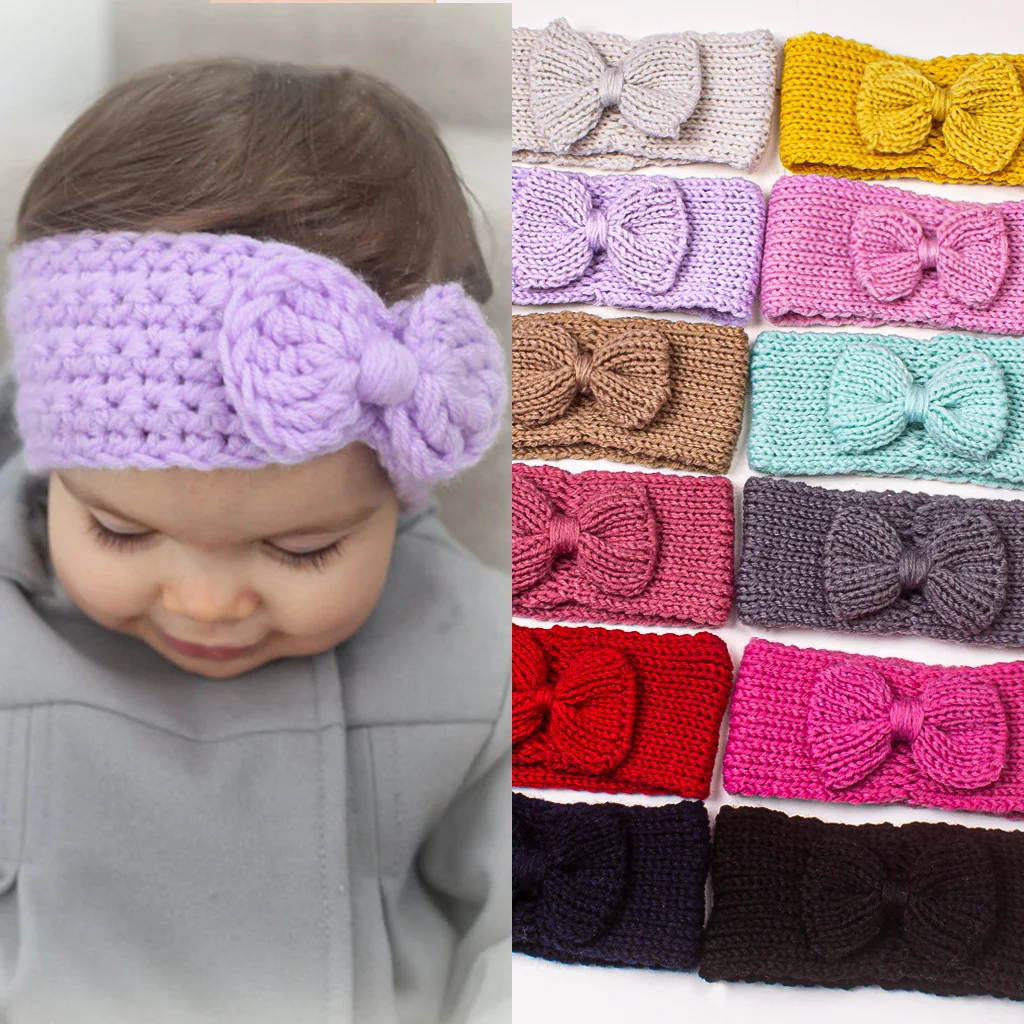 

Cable Bow Baby Headband for Child Elastic Hair Bands Girl Accessories Infant Headwrap Soft Turban Newborn Baby Hair Accessories