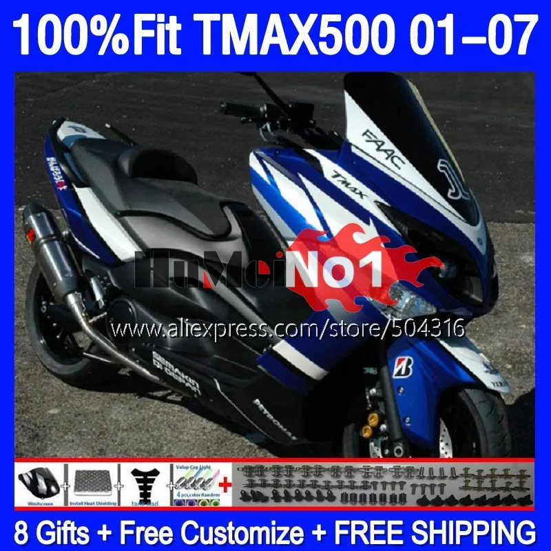 

OEM T-MAX500 For YAMAHA MAX500 TMAX500 MAX-500 01 02 03 04 05 06 07 169MC.0 TMAX XP500 MAX 500 T 2001 2007 Fairing Black White