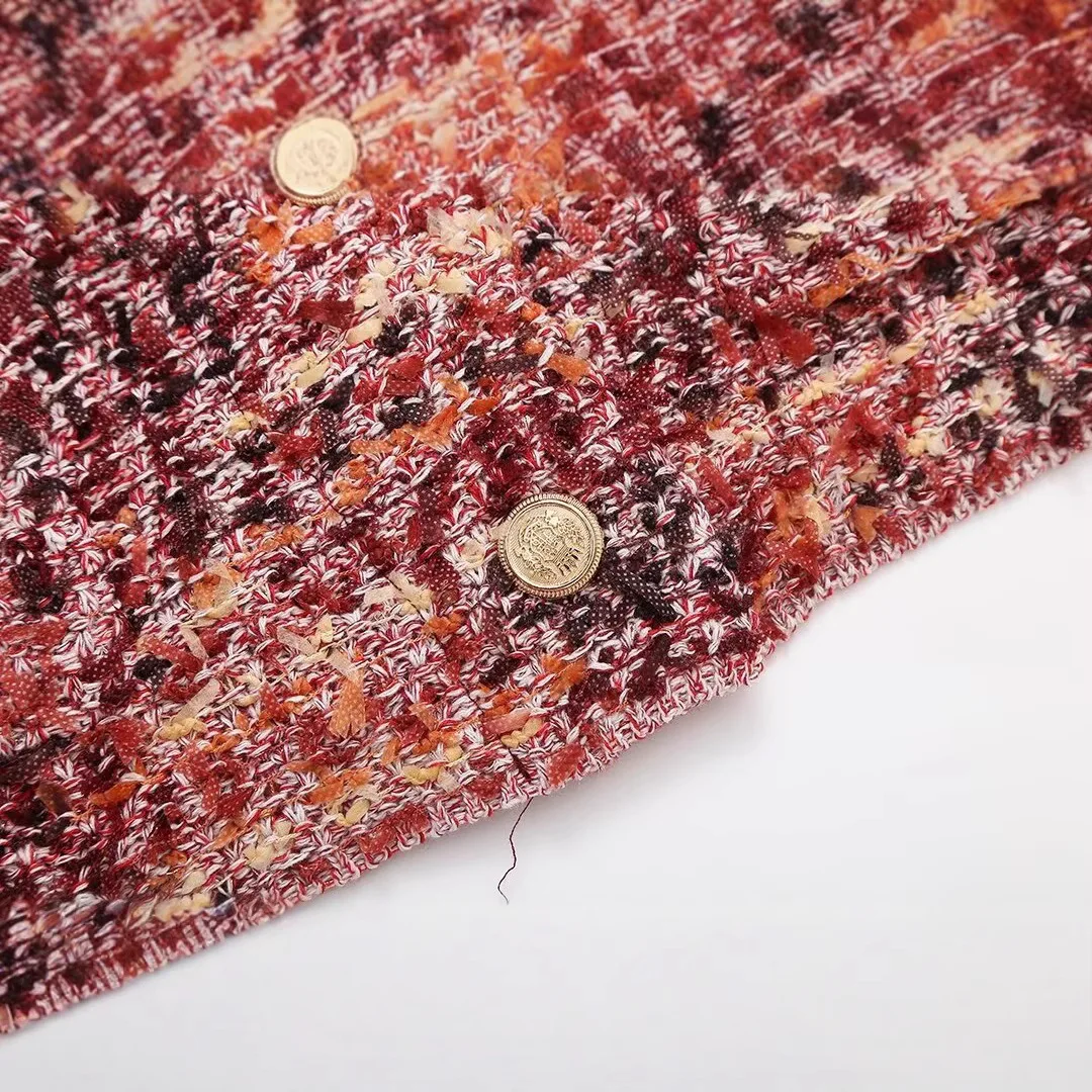 Женское вязаное пальто в стиле ретро с девчачьей текстурой шикарное однобортное