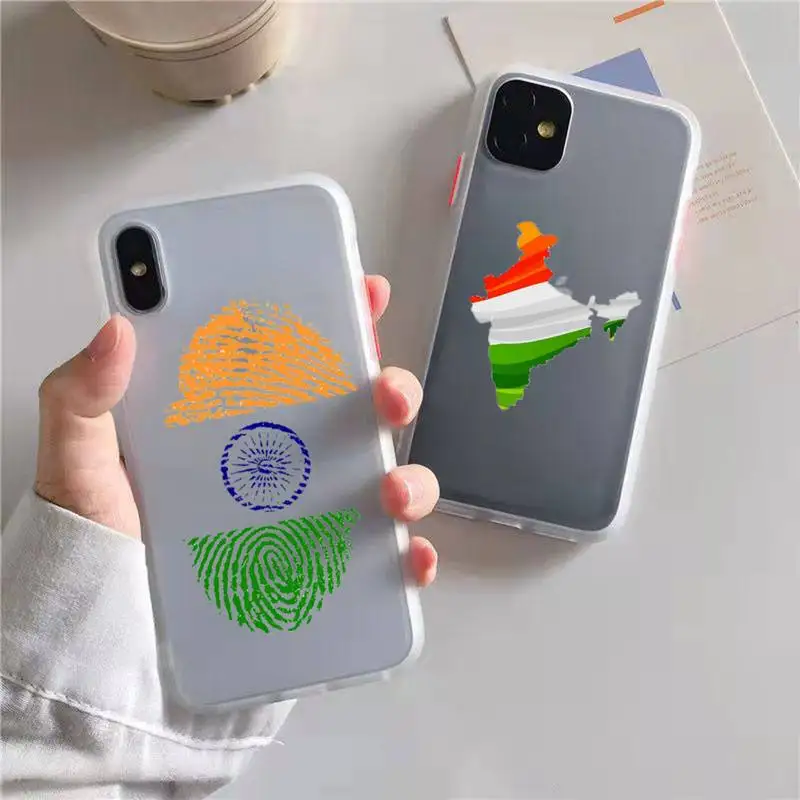 

Indian National flag Phone Case matte transparent For iphone 7 8 11 12 13 plus mini x xs xr pro max cover