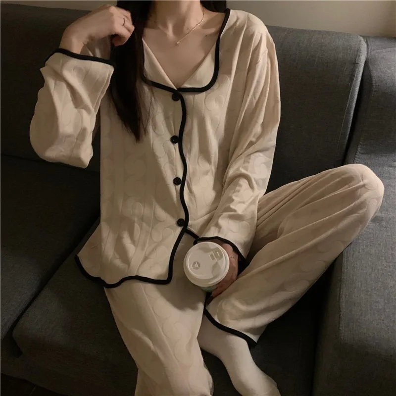 Homewear Winter Print Sweetheart Pajamas Set Women Lounge Set Pyjamas Sleepwear Nightwear Pijama Mujer Sweet Simple Design