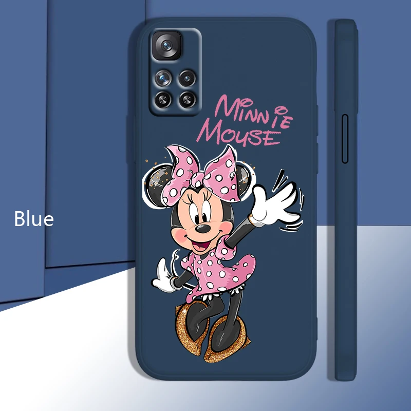 

Disney Cute Minnie Mouse Phone Case For Xiaomi Redmi 10 10X 9 9A 9T 9AT 8 8A 7 6 K50 Gaming Pro 4G 5G Liquid Rope Cover Fundas