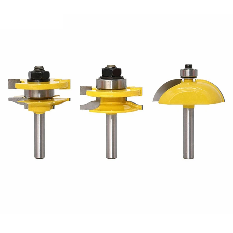 

New 3-Piece Set Of Small Household Tenon And Knife Side R Door Panel Knife Woodworking Milling Cutter