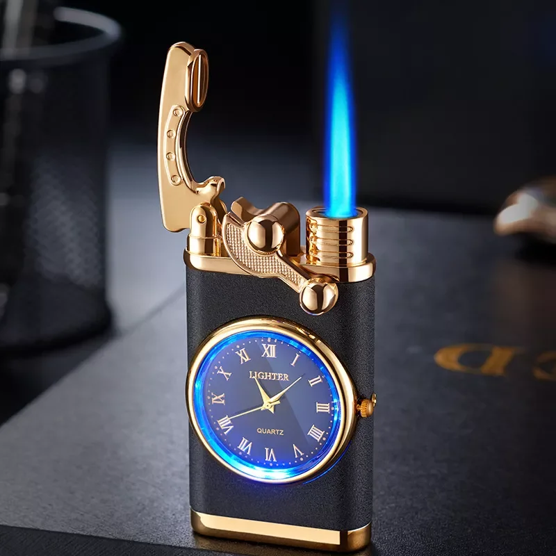 

2023NEW New 2022 Rocker Arm Watch Metal Unusual Gas Lighters Jet Butane Torch Lighter Windproof Cigarette Cigar Lighter Gadgets