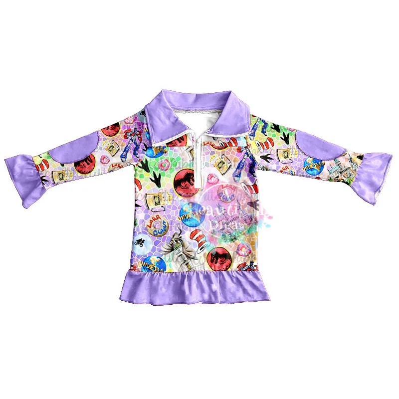 

New ruffles long sleeve tie-dye zipper kids jacket 10PCS Whloesale Bundle