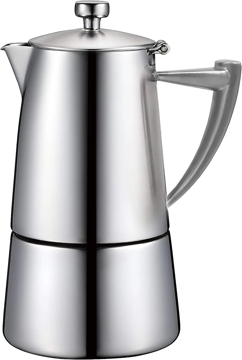 

Satin Stainless Steel Moka Pot Stovetop Espresso Maker, 4-Cup (6 oz) Coffee makers Espresso coffee maker Slim green coffee Milk