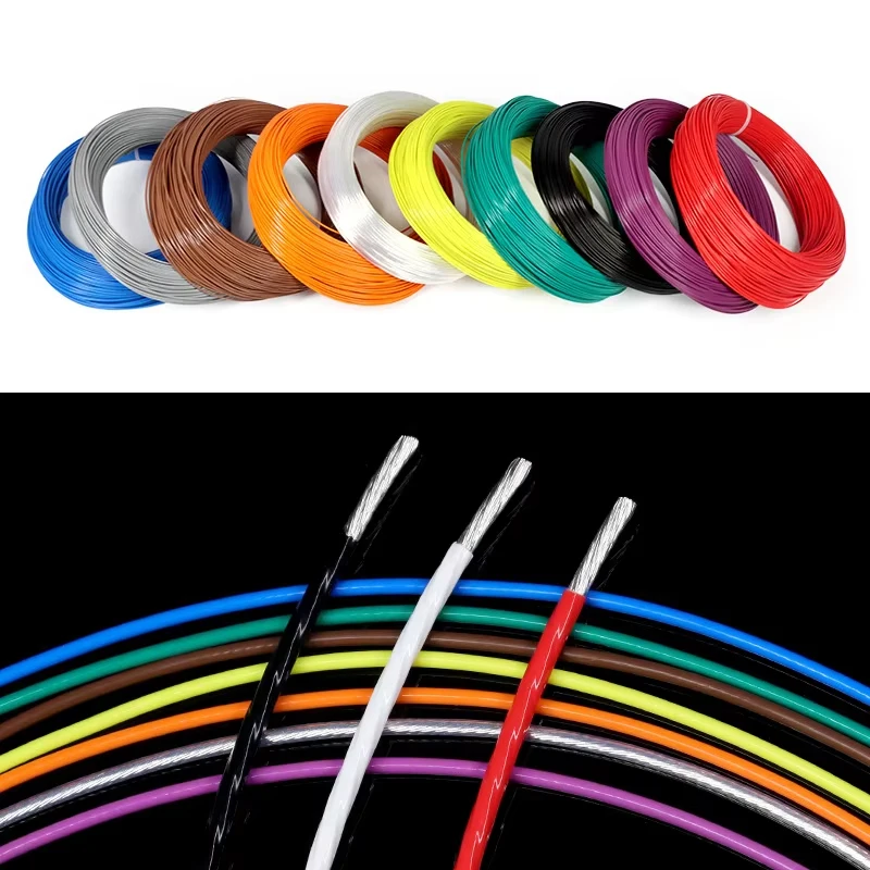 1/5 м FEP PTFE провод HIFI аудио линия 10/11/13/14/15/18/20/22/24/26/28/30AWG OFC посеребренный кабель