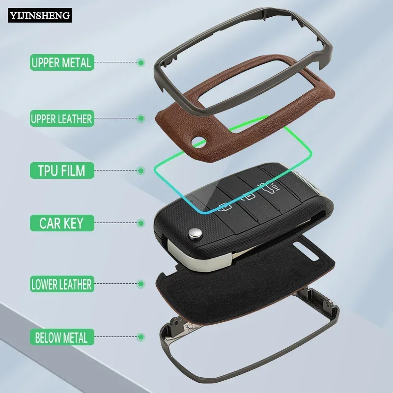 Кожаный чехол для автомобильных ключей из цинкового сплава KIA Rio 3 4 K2 Ceed Cerato K3 K5