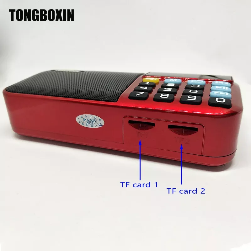 

2023 C-803 Support Two 18650 Battery Two TF Card Portable MP3 Radio Speaker Super Bass TF USB FM Player LED Torch 3.5mm Earphone