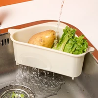 kitchen triangular sink strainer drain fruit vegetable drainer sponge rack storage tool basket suction cup sink filter shelf