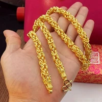 10mm men necklace chain thick punky hip hop street style yellow gold color heavy male clavicle jewelry gift 60cm long